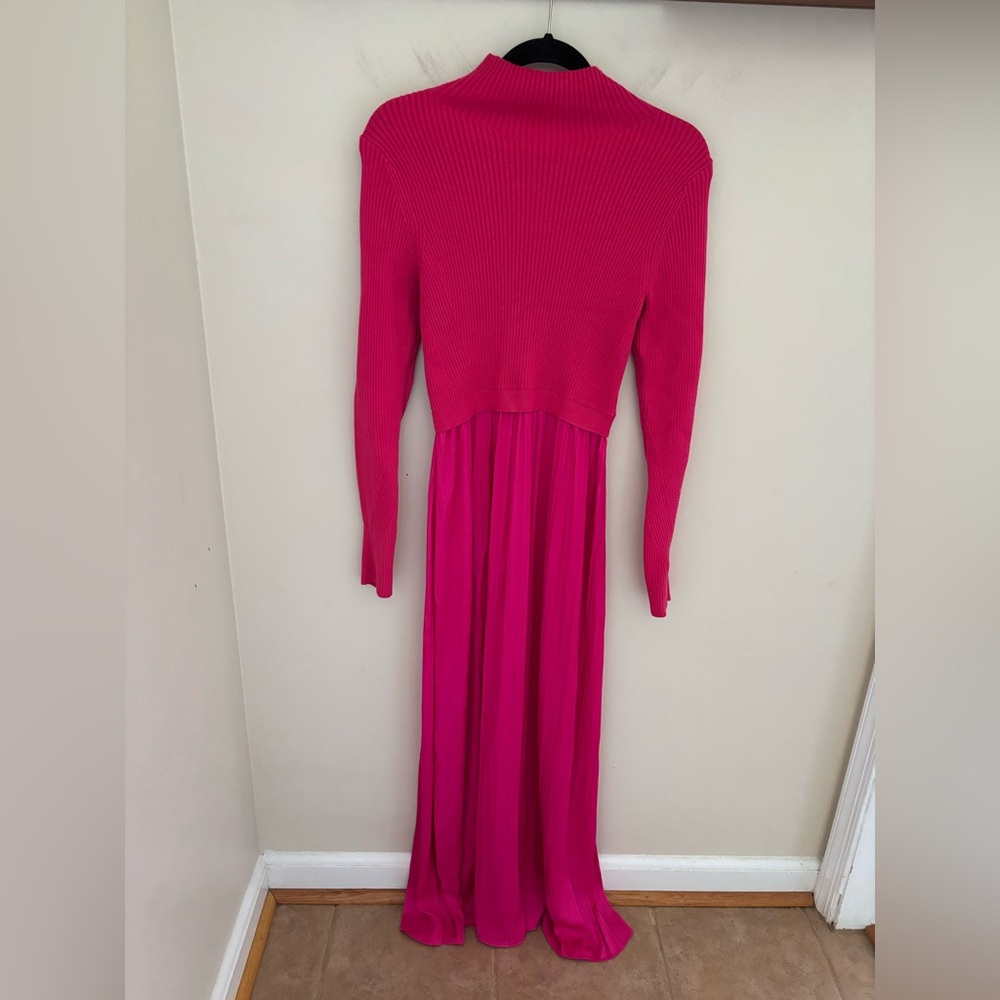 Anthropologie bright pink Thea Twofer sweater dress size small - Picture 3 of 6